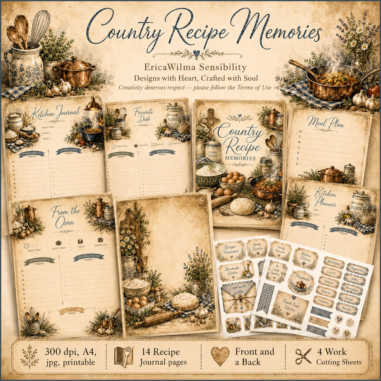 (image for) EW AI Journaling Planner Country Recipe Memories 2026